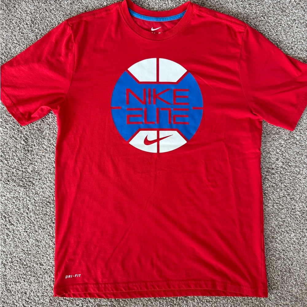 Nike Red and Blue Men's Dri-FIT Tee
